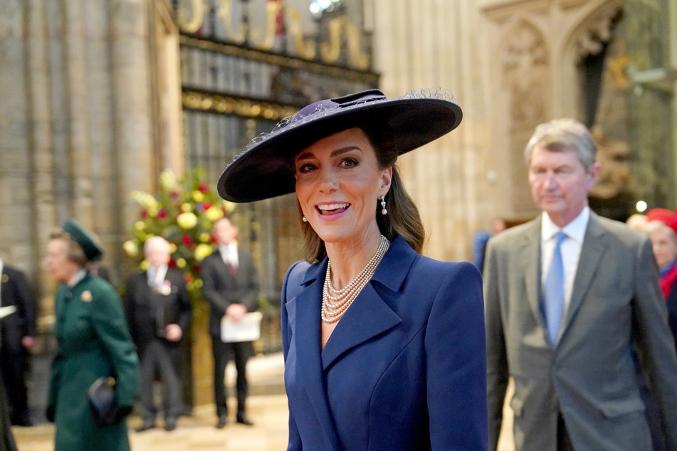 Kate Middleton was beaming with joy during the service on Monday.