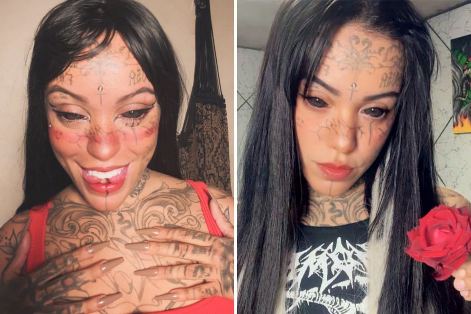 Ink addict can only see in black and white after tattooing her eyeballs!