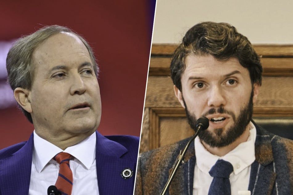Texas Attorney General Ken Paxton (l.) is "outraged" over Acting Ulster County Clerk Taylor Bruck's refusal to file a $113,000 judgment against a New York doctor who provided abortion pills to a woman near Dallas.