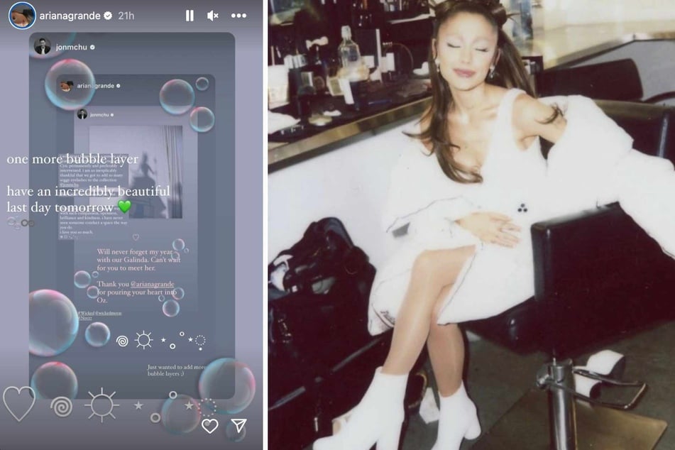 Ariana Grande has got some big feelings about having wrapped filming her hotly-anticipated movie Wicked.