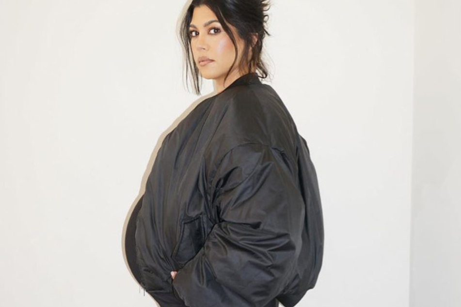 Kourtney Kardashian has shared more pregnancy photos as she awaits her baby boy's arrival.