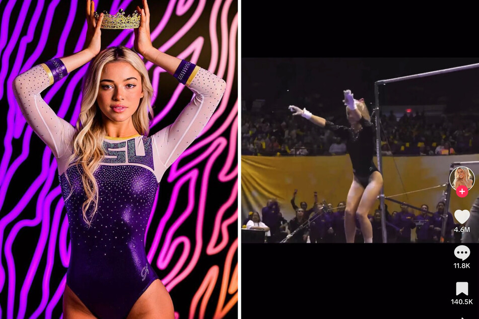 What is Olivia Dunne's most popular video on social media?