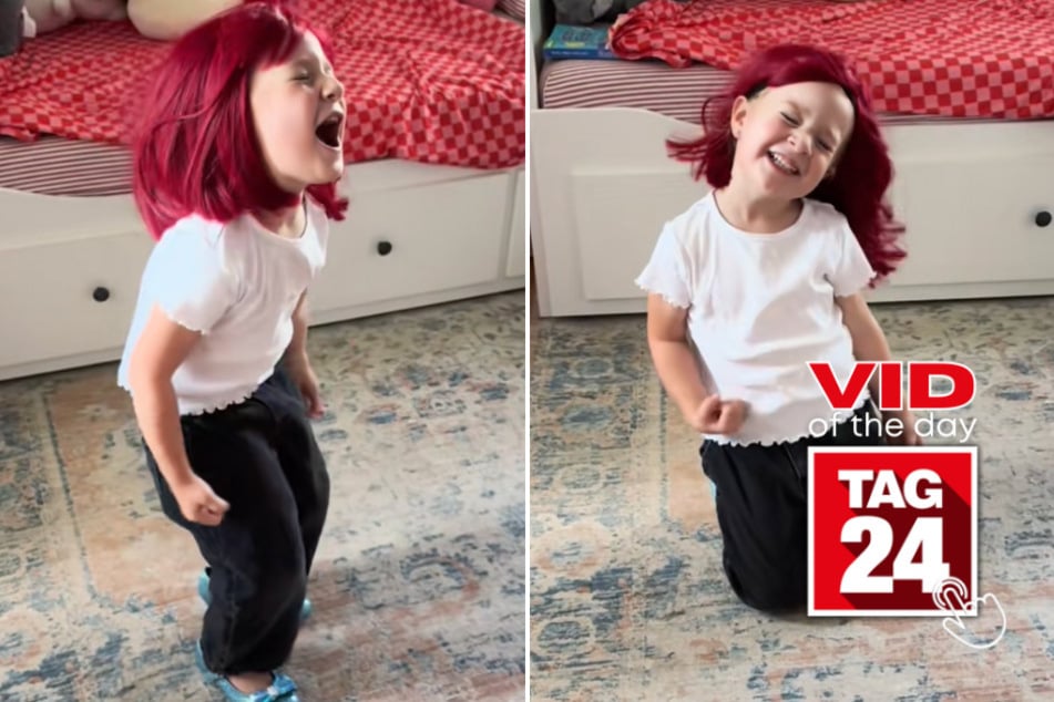 Viral Video of the Day for August 7, 2025: Little girl channels Chappell Roan with red wig in adorable TikTok