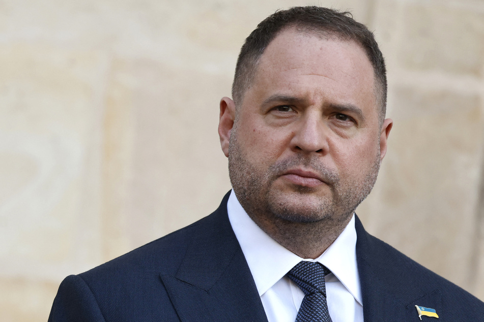 Ukraine's Andriy Yermak arrives at the Elysee Palace in Paris, France, on March 26, 2025.