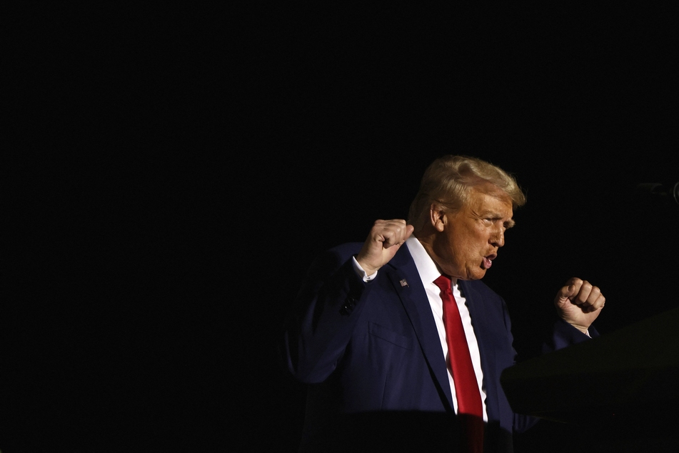 Donald Trump speaks during a campaign rally on Wednesday at The Ted Hendricks Stadium in Hialeah, Florida.