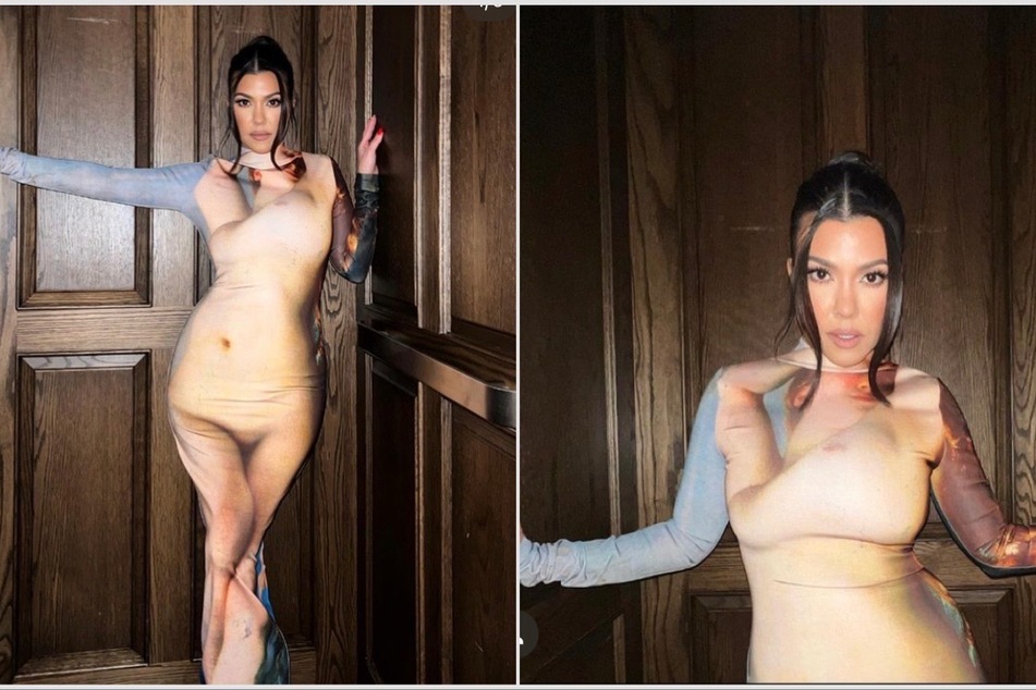 Kourtney Kardashian's "naked" dress causes divide among fans