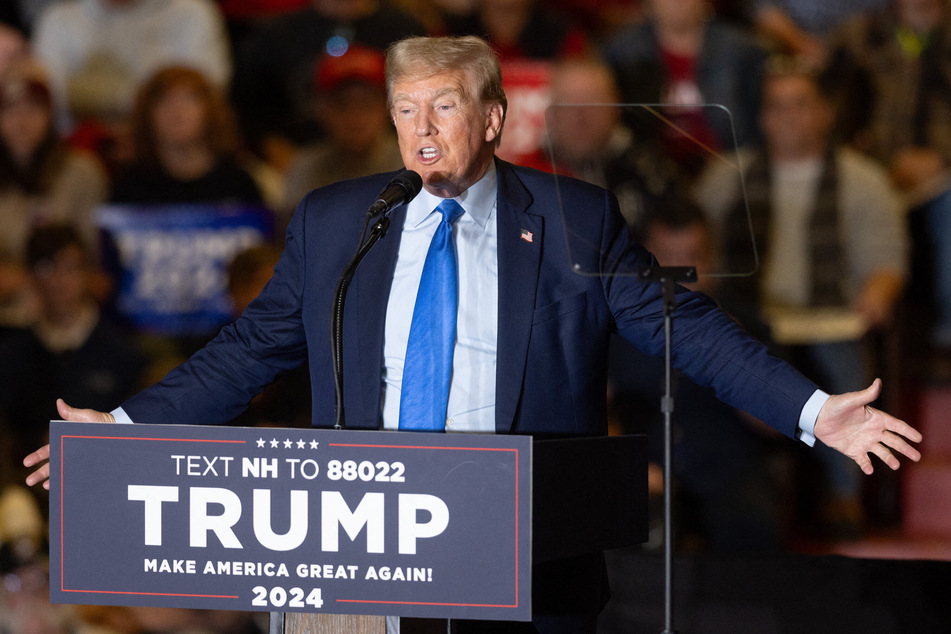 Former President Donald Trump during a campaign event on Saturday in Claremont, New Hampshire.
