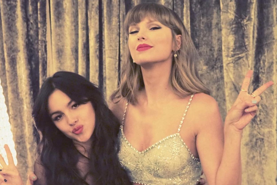 Olivia Rodrigo (l) and Taylor Swift exchanged mutual support on social media in 2021 before an alleged falling out.