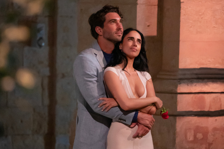 Maria (r.) threatened to walk away from The Bachelor as Joey's contestants fought for time with him.