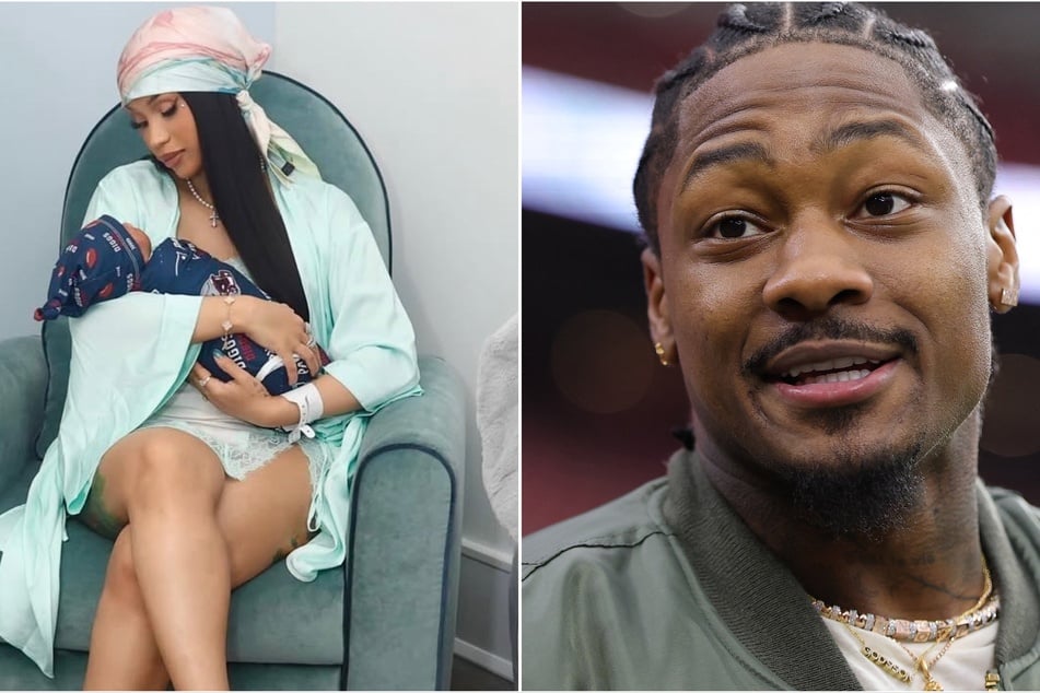 Stefon Diggs (l.) praised Cardi B after the rapper gave birth to their son – who's name might be "Brim."