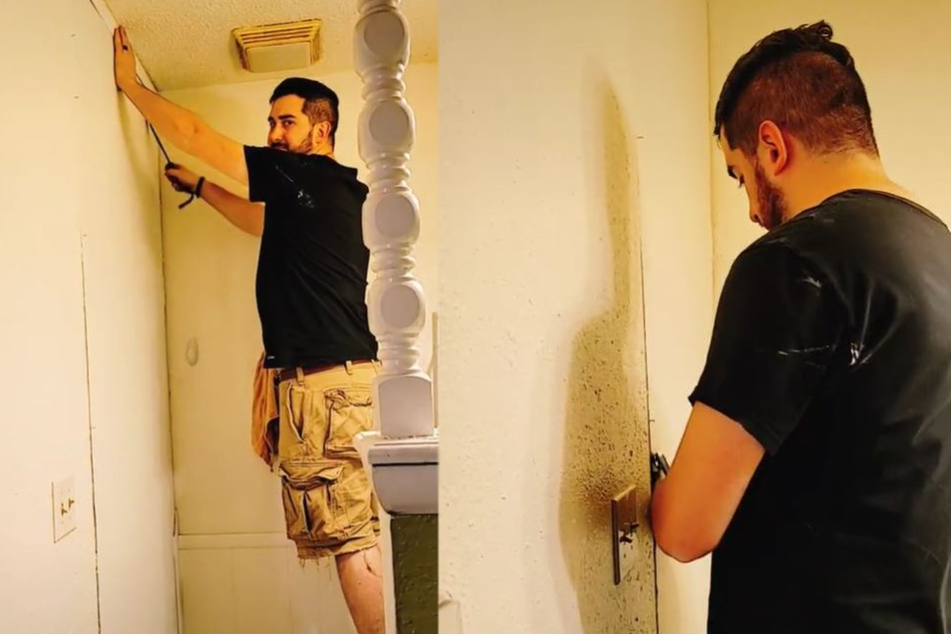 Mia's partner wanted to know exactly what was behind the wall, so he tore it down in an incredible TikTok video.