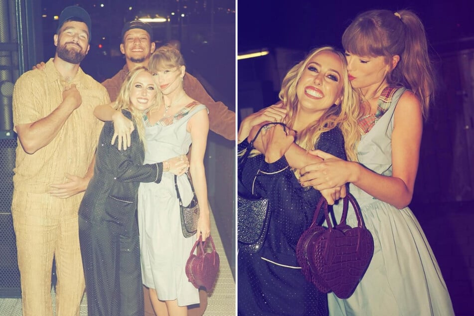 Taylor Swift (r.) and Travis Kelce (l.) enjoyed a double date with Patrick and Brittany Mahomes (second from r.) while in Europe for the latest stops on The Eras Tour.
