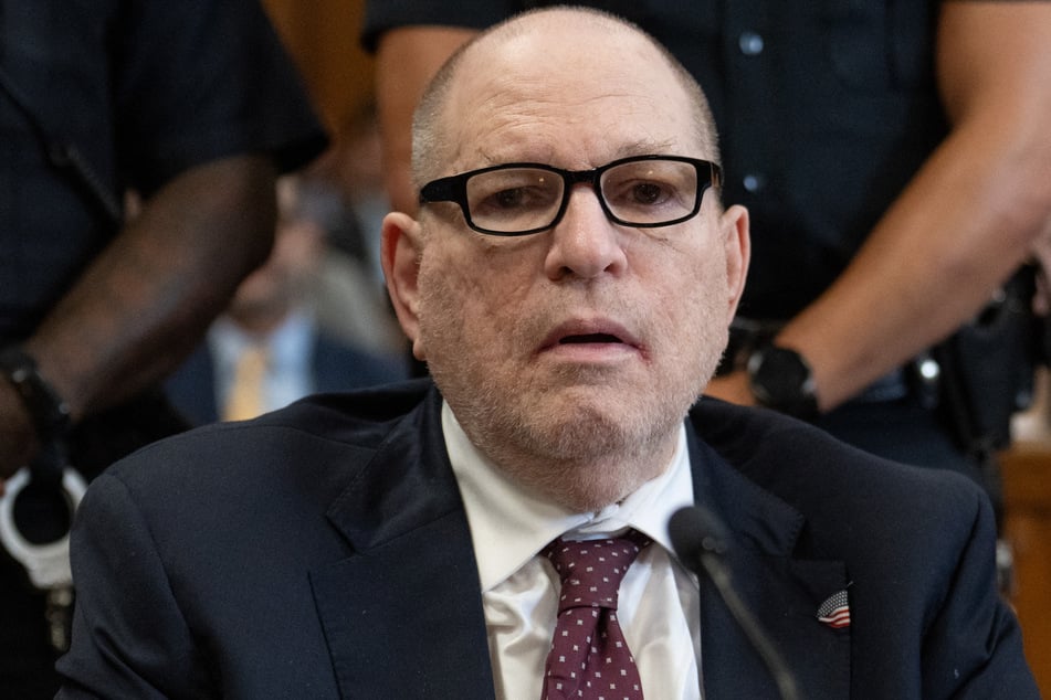 Harvey Weinstein appears in Manhattan Supreme Court on Wednesday. The disgraced movie mogul has been resentenced to 15 years in prison for sexual assault.