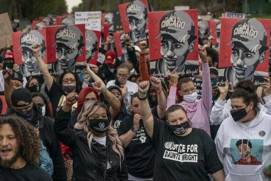 Black Lives Matter protesters rallied to demand consequences for ex-cop Kim Potter over her fatal shooting of Daunte Wright.