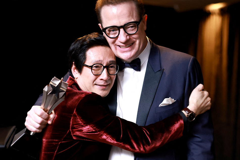 Ke Huy Quan (l) and Brendan Fraser have both made impressive comebacks this awards season after previous career struggles.
