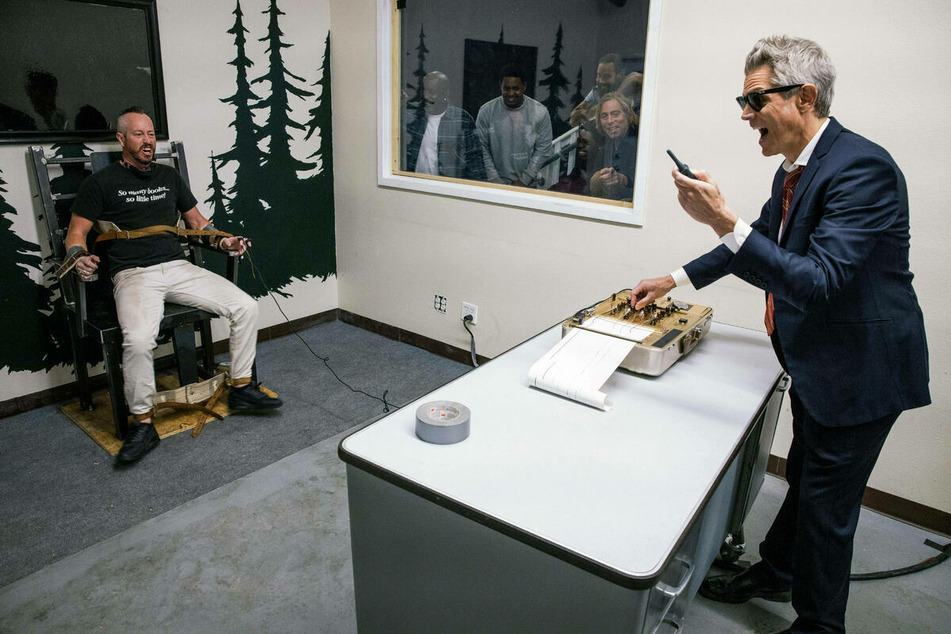 Danger Ehren (l.) and Johnny Knoxville aren't putting all jokes aside just yet as the new film Jackass Forever hits theaters this Friday.