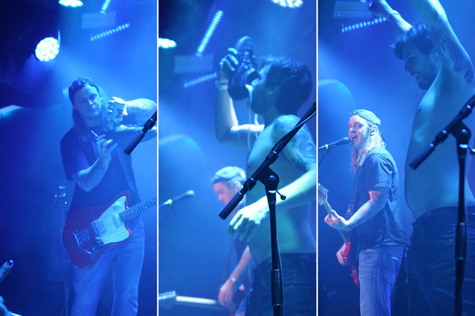 The night wouldn't have been complete without a fan downing a "shoey" on stage.
