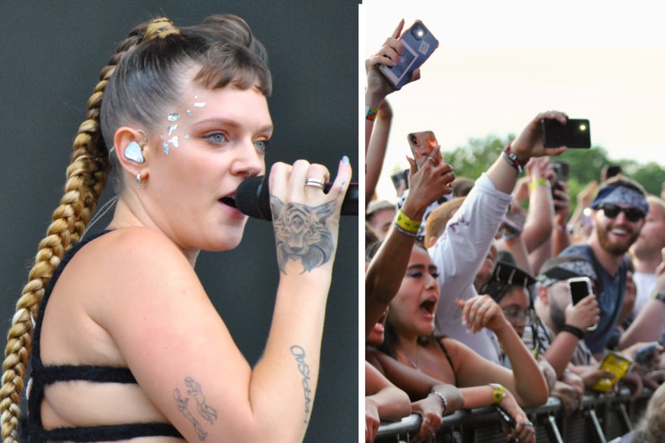 Tove Lo (l.) shined with glitter and bold moves, flashing the audience and electrifying fans.