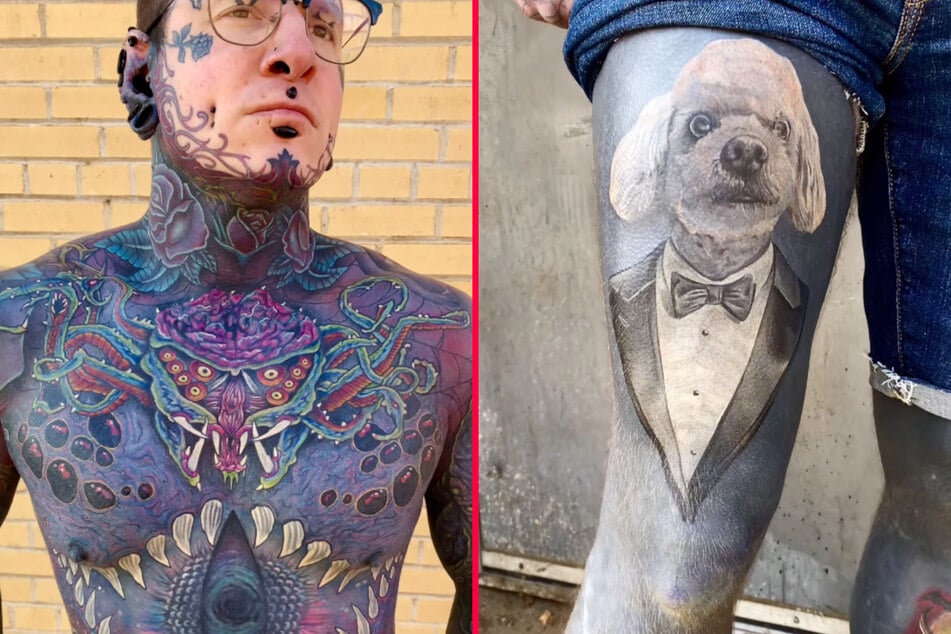 Remy has added a remarkable and adorable tribute to his late dog Mozart to his tattoo collection.