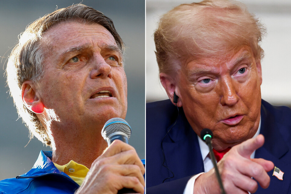 Brazil has summoned the US charge d'affaires in a diplomatic row following President Donald Trump's (r.) criticism of the coup trial of his right-wing ally, ex-leader Jair Bolsonaro.