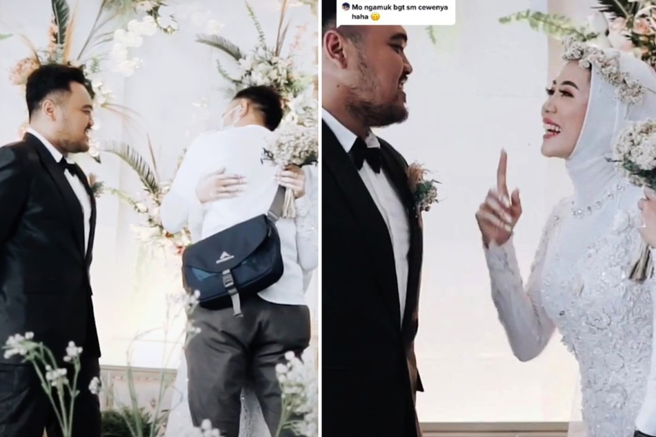 Bride asks groom for permission to hug her ex one last time