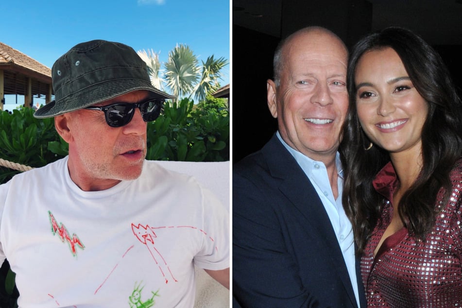 Emma Heming-Willis (r.) recently shared a new photo of Bruce Willis, who is battling frontotemporal dementia.