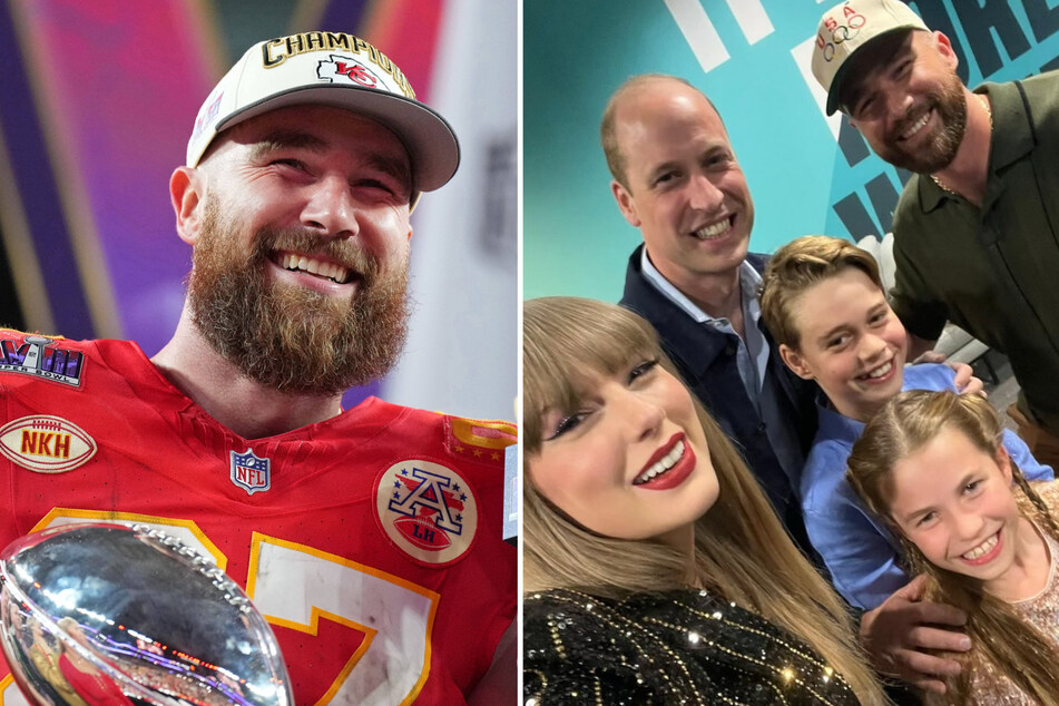 Travis Kelce (l.) has spilled the tea on his meeting with Prince William while attending The Eras Tour in London over the weekend.