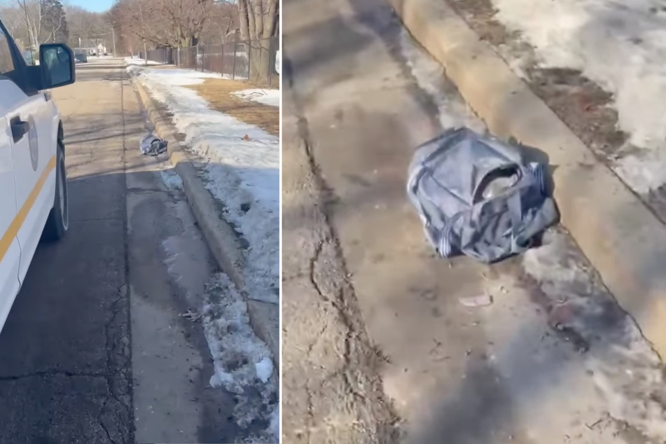 Officers from the Waukegan Police Department discovered this bag on the side of the road.