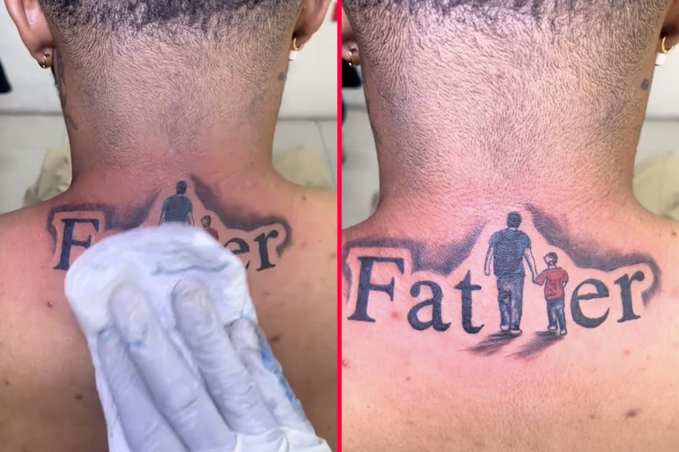 Ink fans left shocked after tattoo tribute to son takes a nasty turn