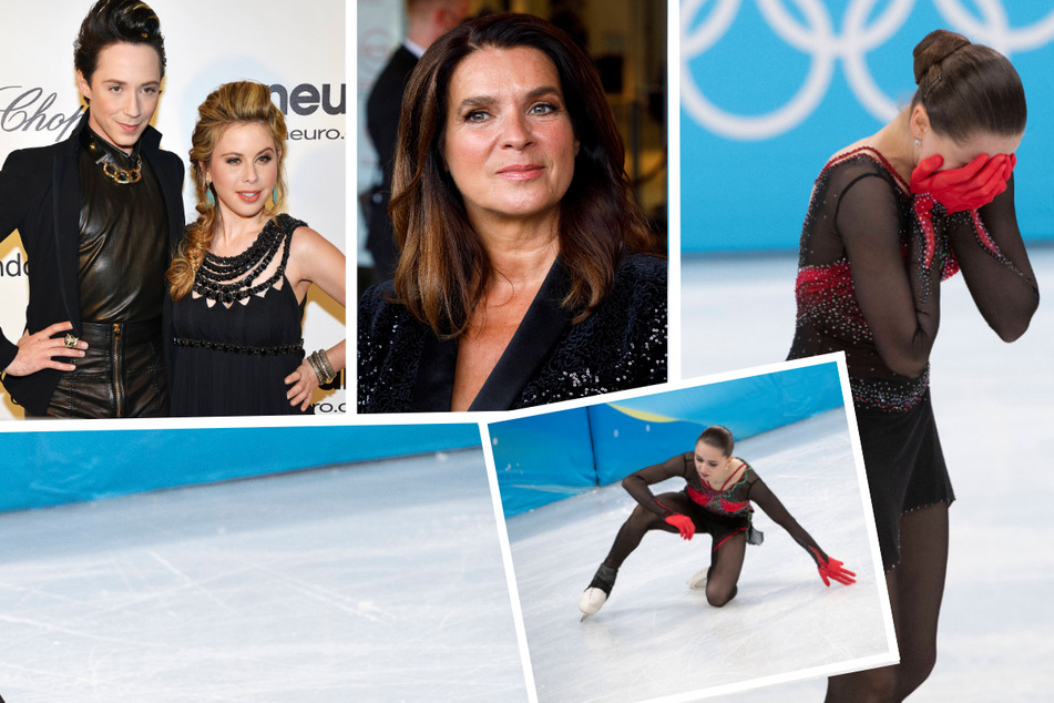After Kamila Valieva finished fourth with a disappointing final Olympic skate on Thursday (r.) following her positive drug test, Olympian commentators (from l to r.) Johnny Weir, Tara Lipinski, and Katarina Witt spoke out.