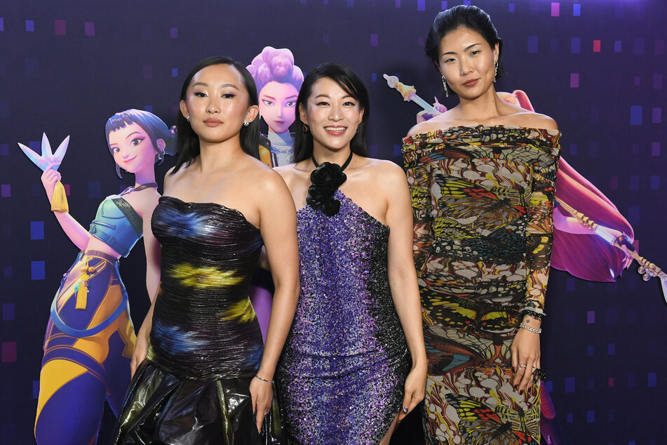 Ji-Young Yoo (l.), Arden Cho (c.), and May Hong (r.) attend Netflix's KPop Demon Hunters Special Screening at Netflix Tudum Theater on June 16, 2025 in Los Angeles, California.