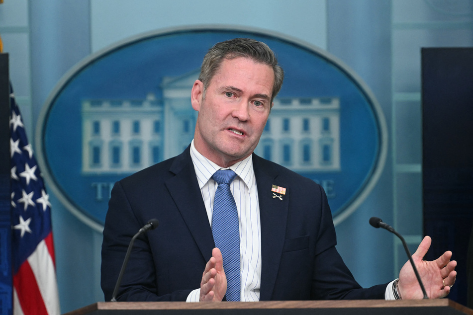 US National Security Advisor Mike Waltz speaks during the daily press briefing in the Brady Briefing Room of the White House in Washington, DC, on Thursday.