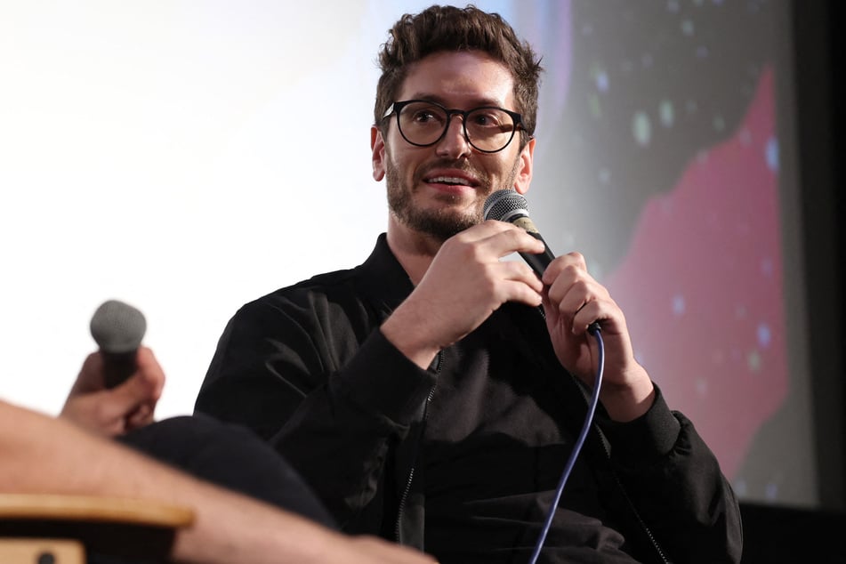 Director Parker Finn speaks during the Los Angeles premiere screening of Smile at the Aero Theatre on September 27.