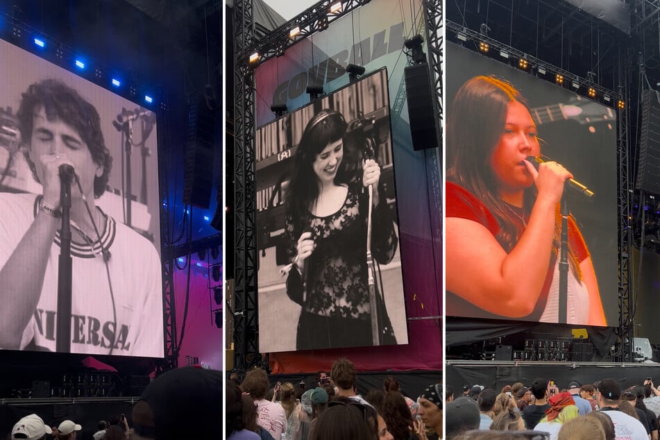 Royel Otis (l.) and Clairo (c.) got fans buzzing with their respective sets, while Gigi Perez (r.) thrilled the crowd as she made a surprise appearance alongside Mt. Joy.