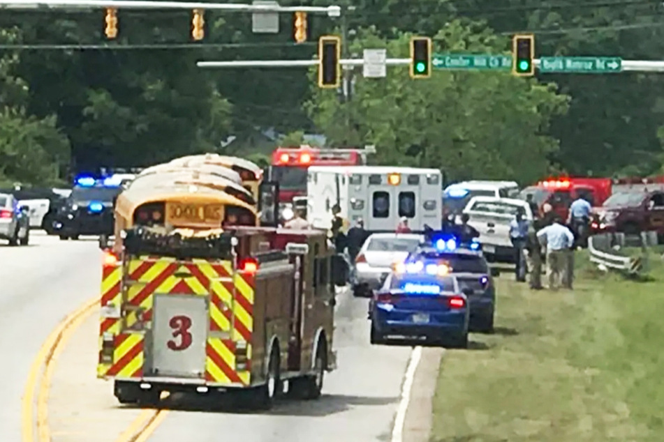 Numerous rescue workers and police officers were deployed at the scene of the accident.