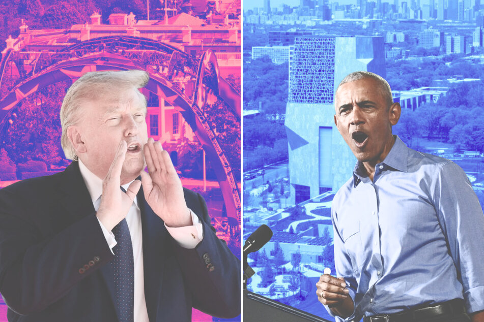 Barack Obama (r.) revealed the star-studded line-up for the opening of his presidential center as Donald Trump still struggles to win over celebrities.