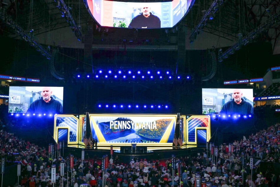 Senator John Fetterman delivered a video message during the Republican National Midterm Convention in Dallas, Texas on September 9, 2026.