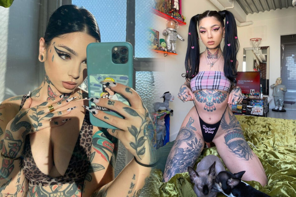 Taylor White loves to show off her ink – and her furry friends!