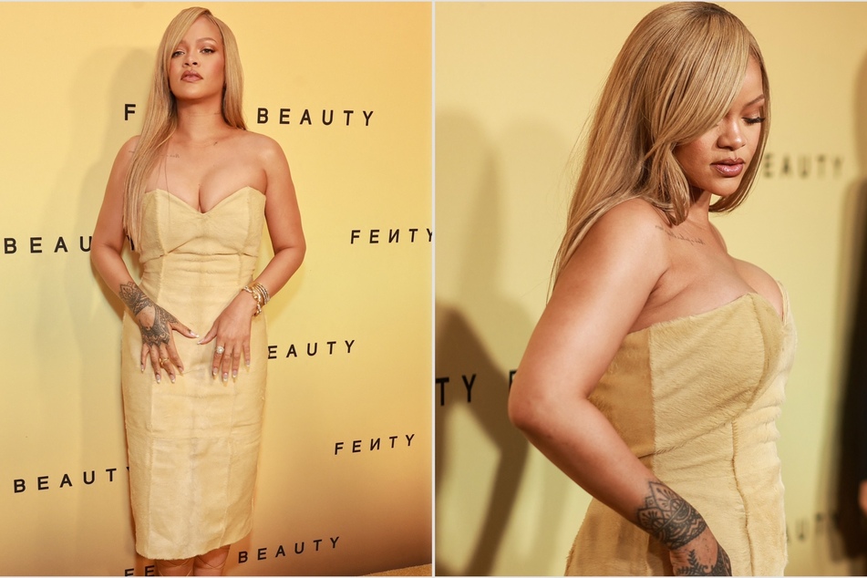 Rihanna puts on a busty display at Fenty Beauty event!