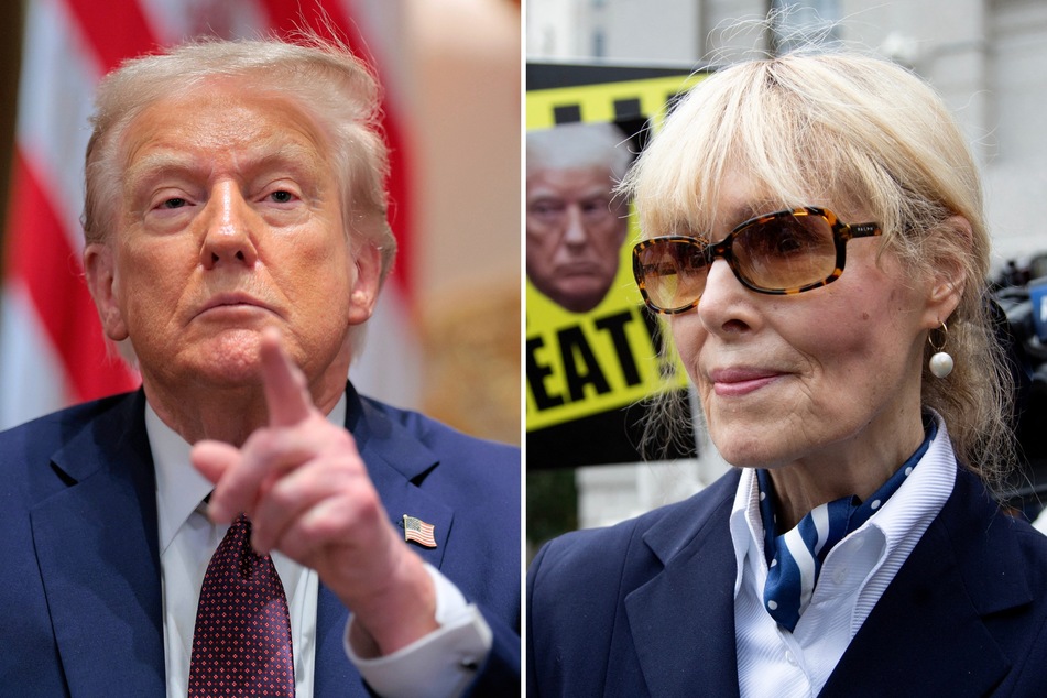 E. Jean Carroll (r.) recently revealed she's made a documentary detailing her legal battles over her sexual assault claims against Donald Trump.