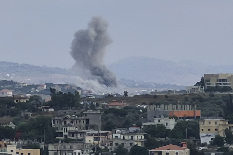 Smoke rises from the site of an Israeli airstrike on the village of Nabatieh al-Faouqa, Lebanon, on July 5, 2026.