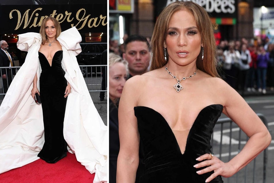 Jennifer Lopez steals the show on Broadway red carpet in gravity-defying dress