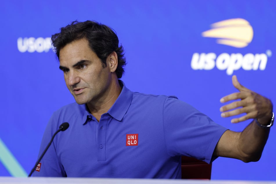 Roger Federer during a press conference ahead of the US Open on August 24, 2026.