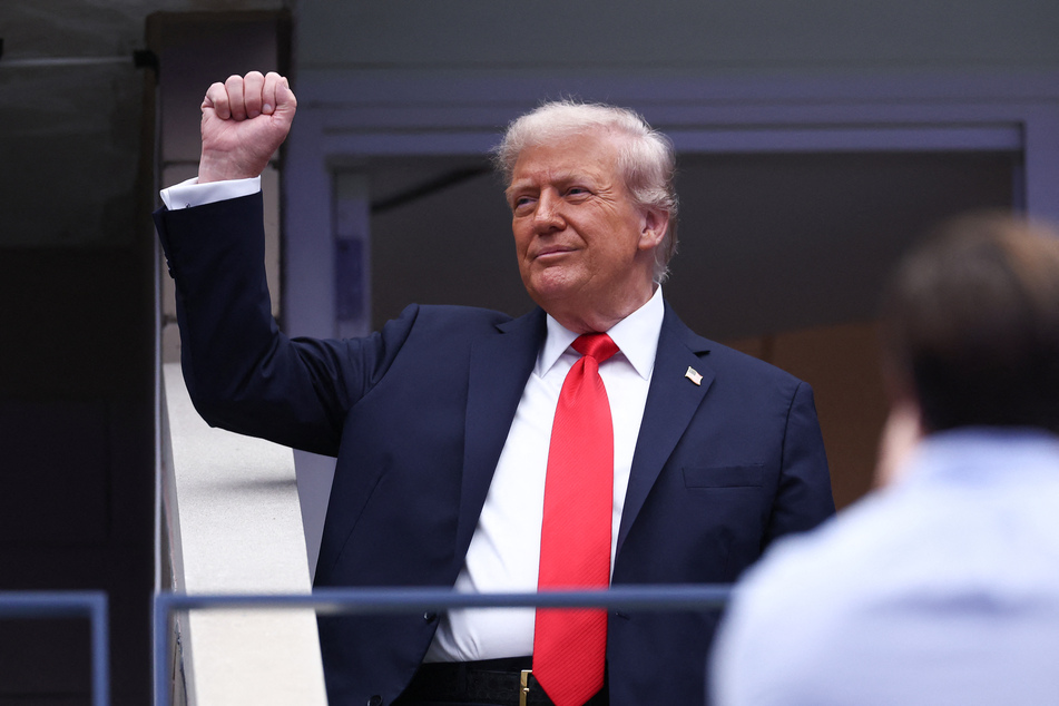 President Donald Trump's hand was covered in makeup when he appeared at the US Open's men's singles final.