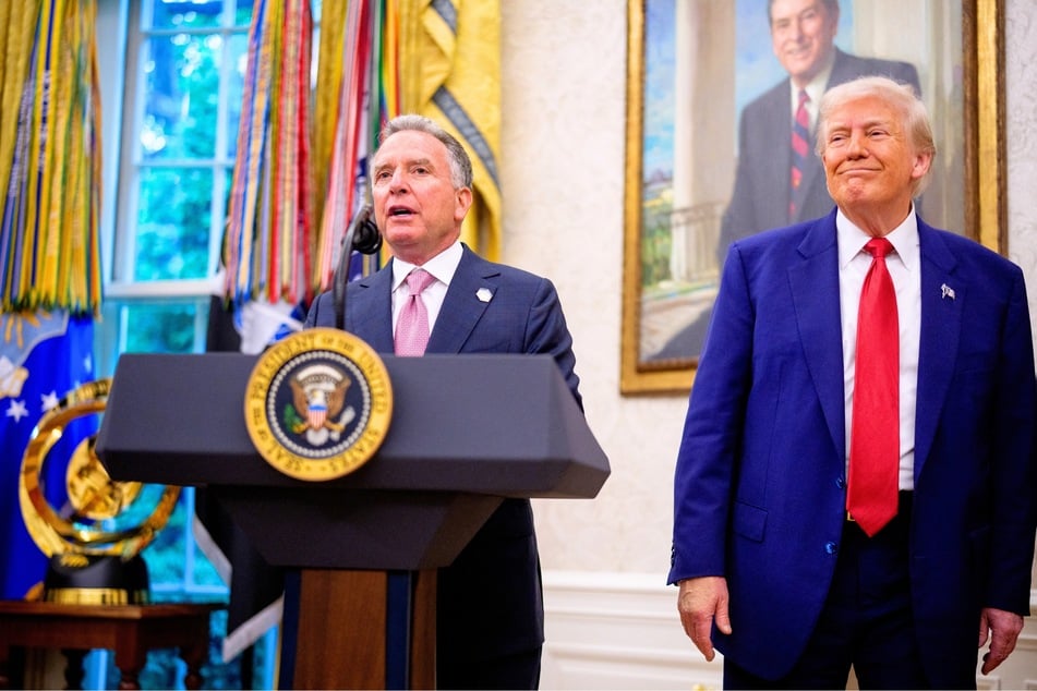 During a recent press conference, President Donald Trump's (r.) Middle East envoy Steve Witkoff (l.) expressed confidence that an end to the Israel-Gaza conflict is close.