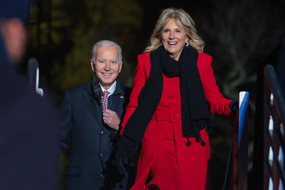 The president and first lady at the lighting of the National Christmas Tree.