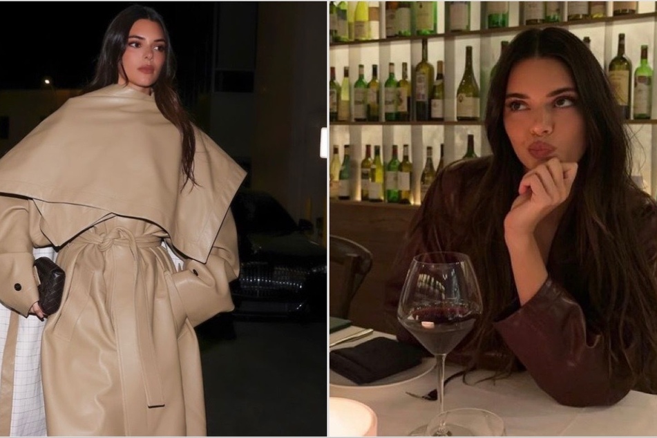 Kendall Jenner shows off her legs in unique caped street-style look
