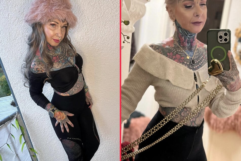 Kerstin Tristan shows off her extraordinary tattoos on social media.
