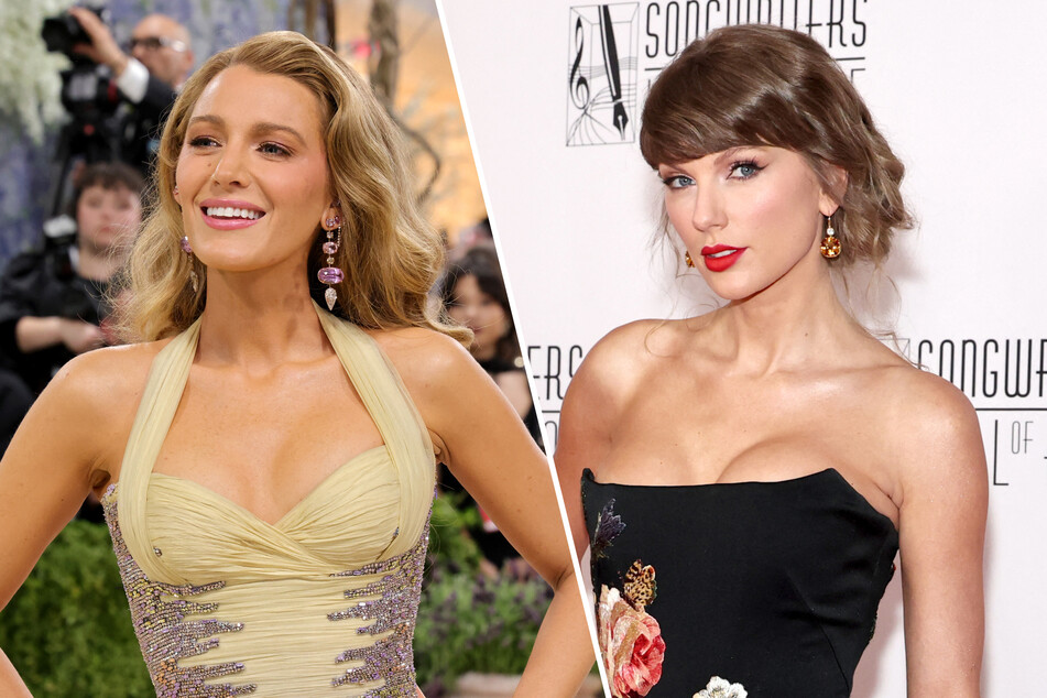 Taylor Swift (r.) is said to have celebrated her bachelorette party over the weekend, but Blake Lively was nowhere to be seen.