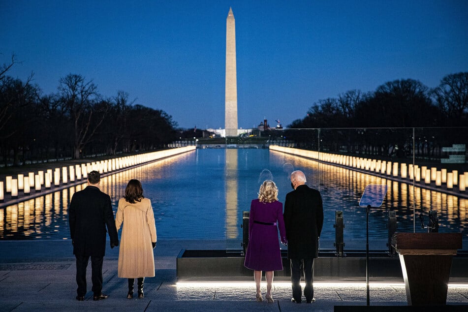 Joe Biden and Kamala Harris hold memorial ceremony for Covid-19 victims